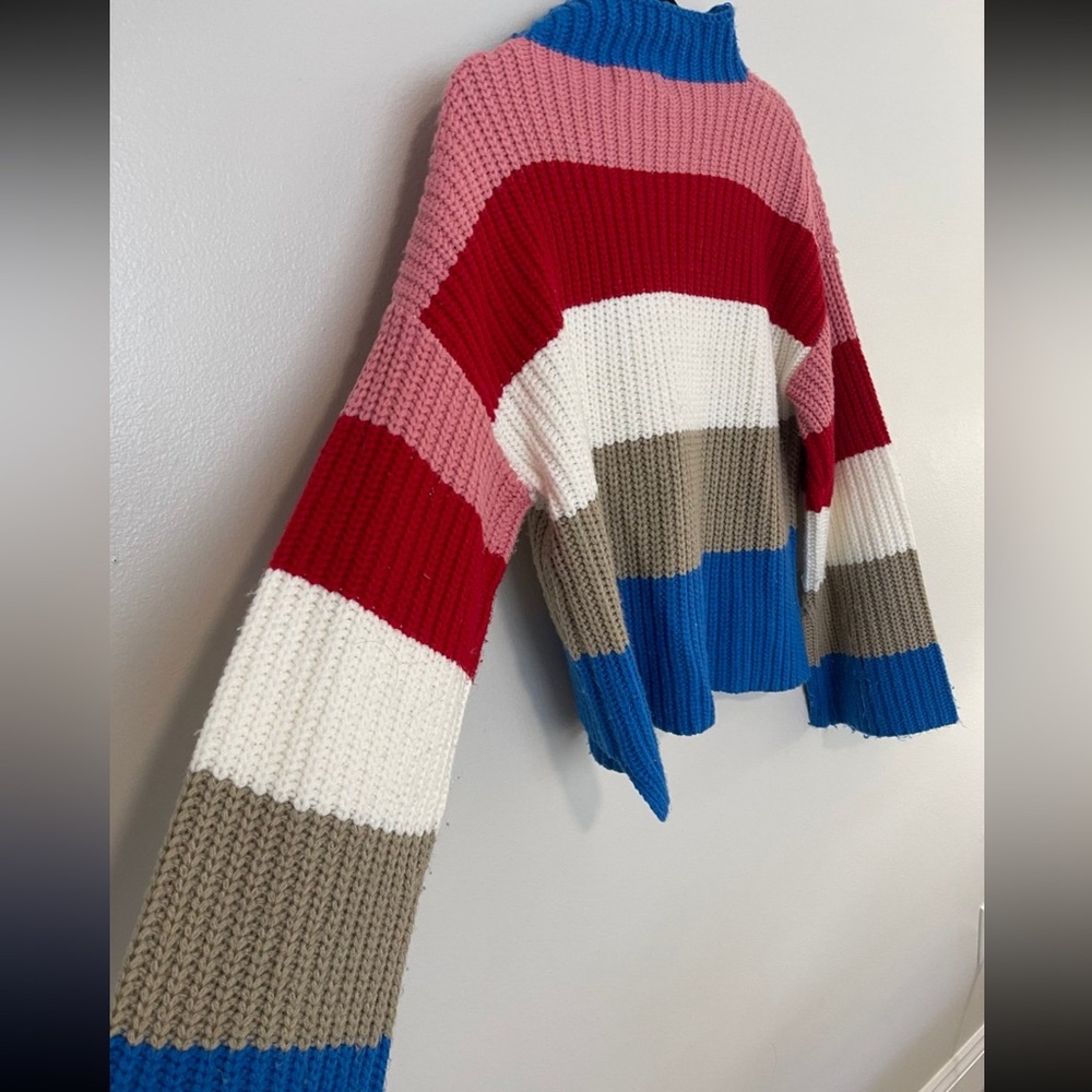 Colorful striped knit sweater